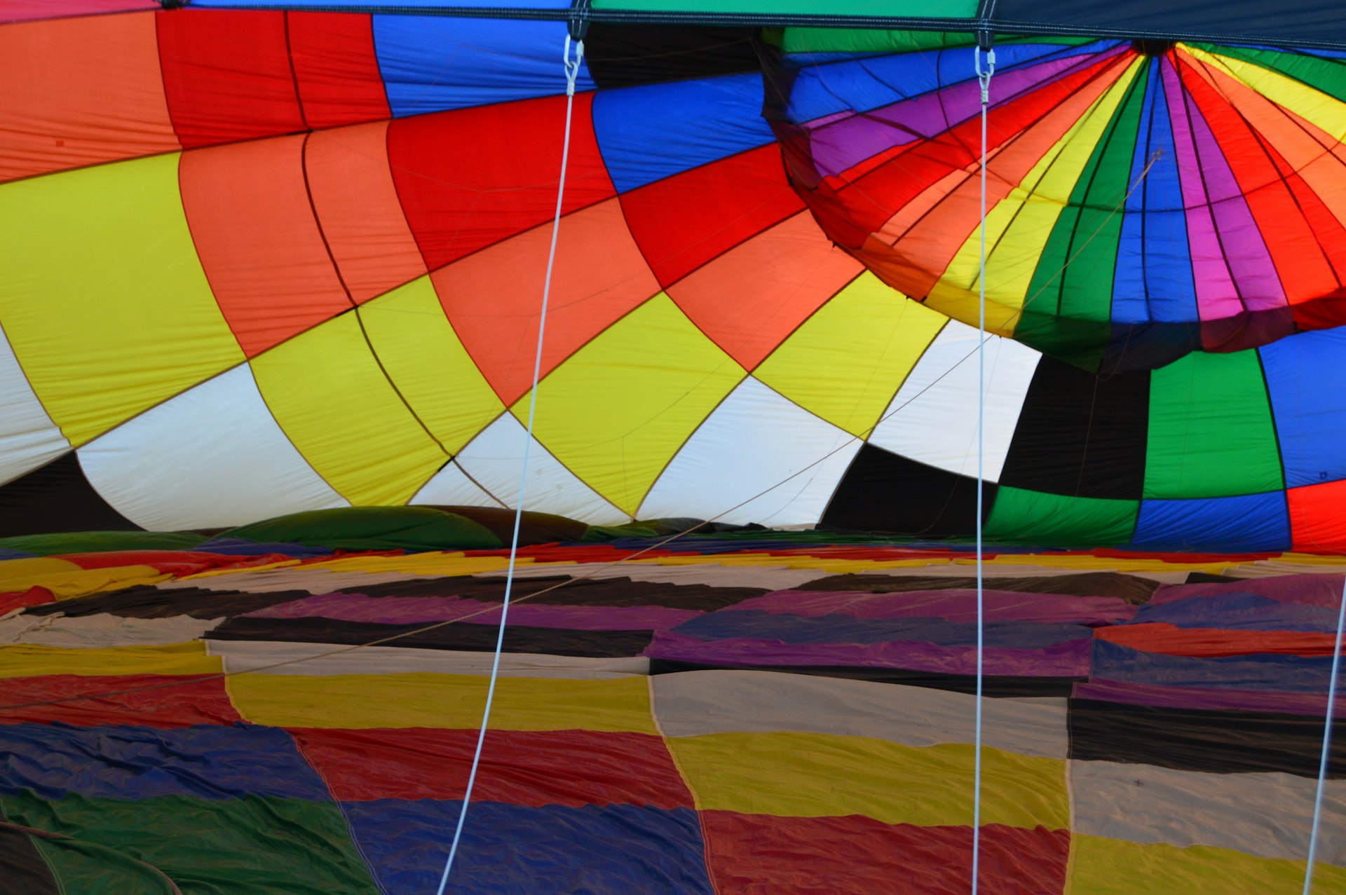 red blue and yellow striped textile
